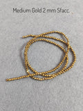 Hématite — Perles Facettées 2/3/4mm | Or Médium | Fil ~40 cm