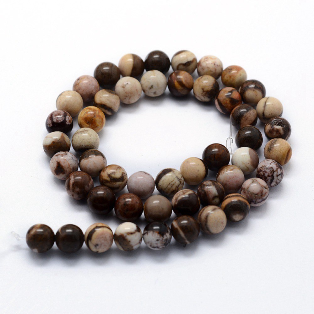 Zebra Jasper — Round Beads 6.5/8.5mm | Strand ~38 cm