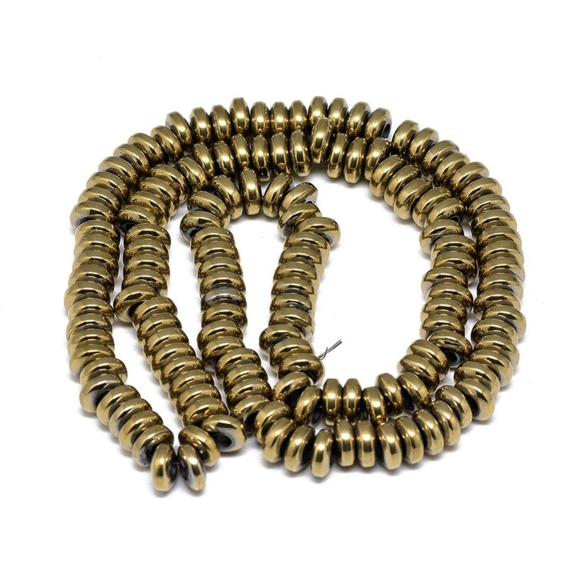 Ematite — Rondelle 6x2mm | Oro, Platino | Filo ~40 cm