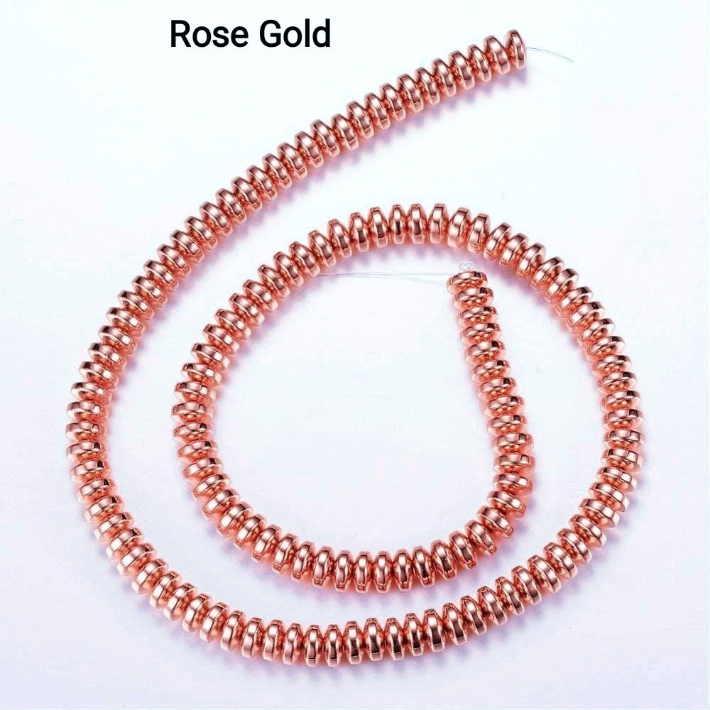 Ematite — Rondelle 4x2mm | Dark Gold, Light Gold, Rose Gold, Light Rose Gold, Golden, Platinum, Silver | Filo ~40 cm