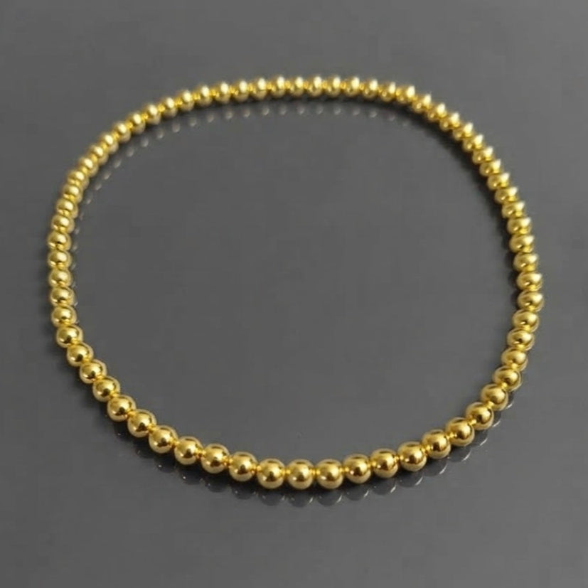 Hematite Necklace — 6mm Round Beads | Gold, Light Gold and Rose Gold | 40 or 45 cm