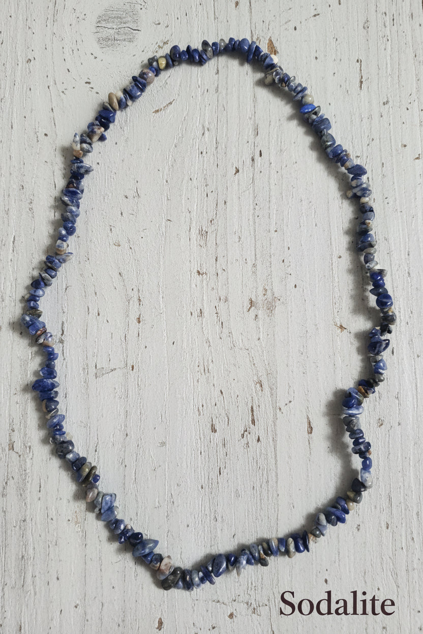 Collana Chips di Pietre Naturali — Ametista, Amazzonite, Fluorite, Lapislazzuli e molte altre | 80 cm