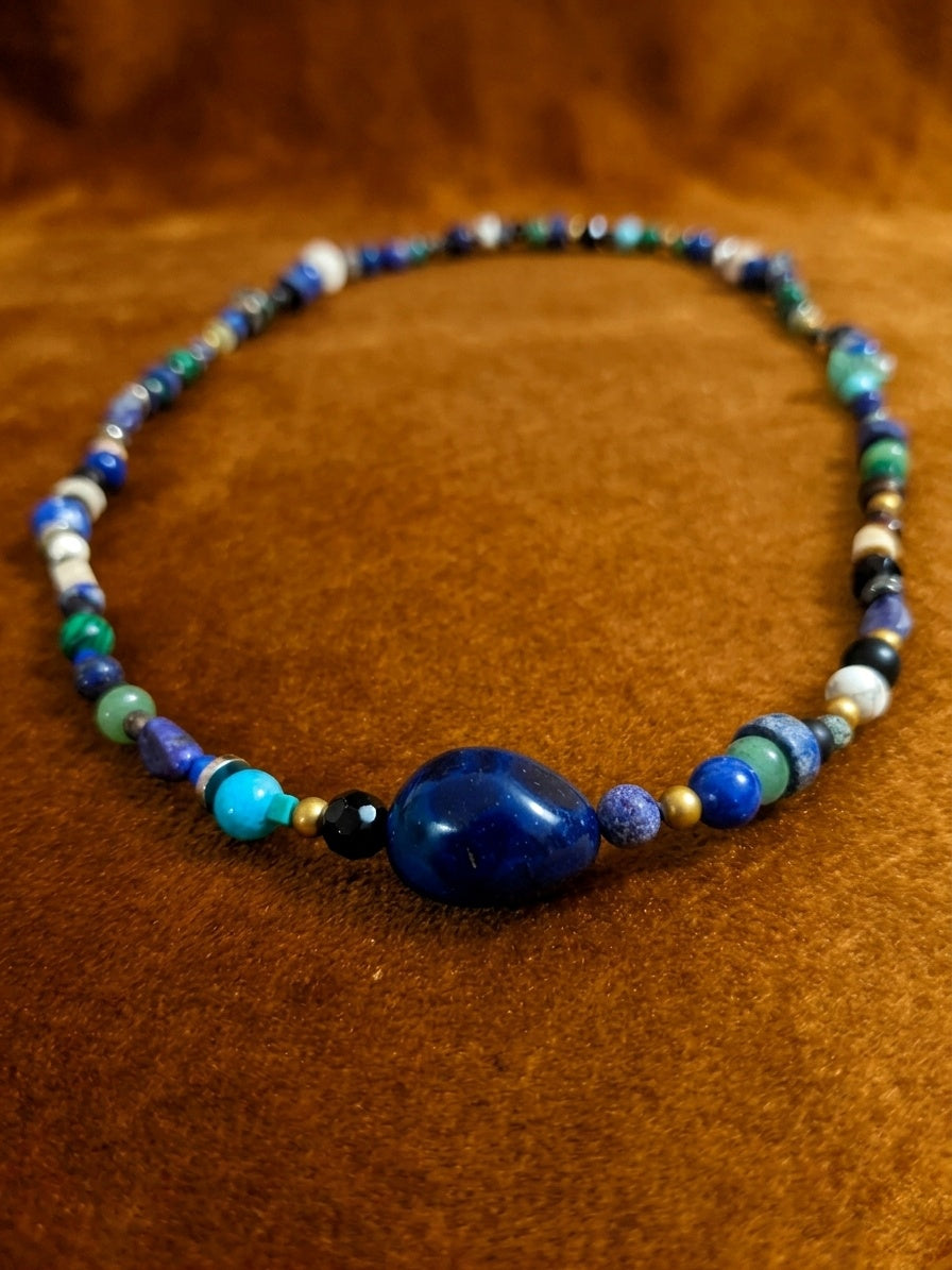 Multi Natural Stone Necklace — Mixed Stones | 75 cm