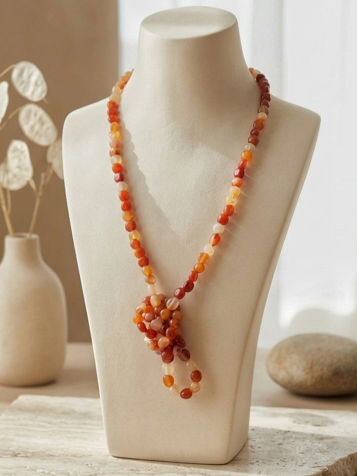 Collana di Agata Rossa del Brasile — Nuggets 10x12mm | 120 cm