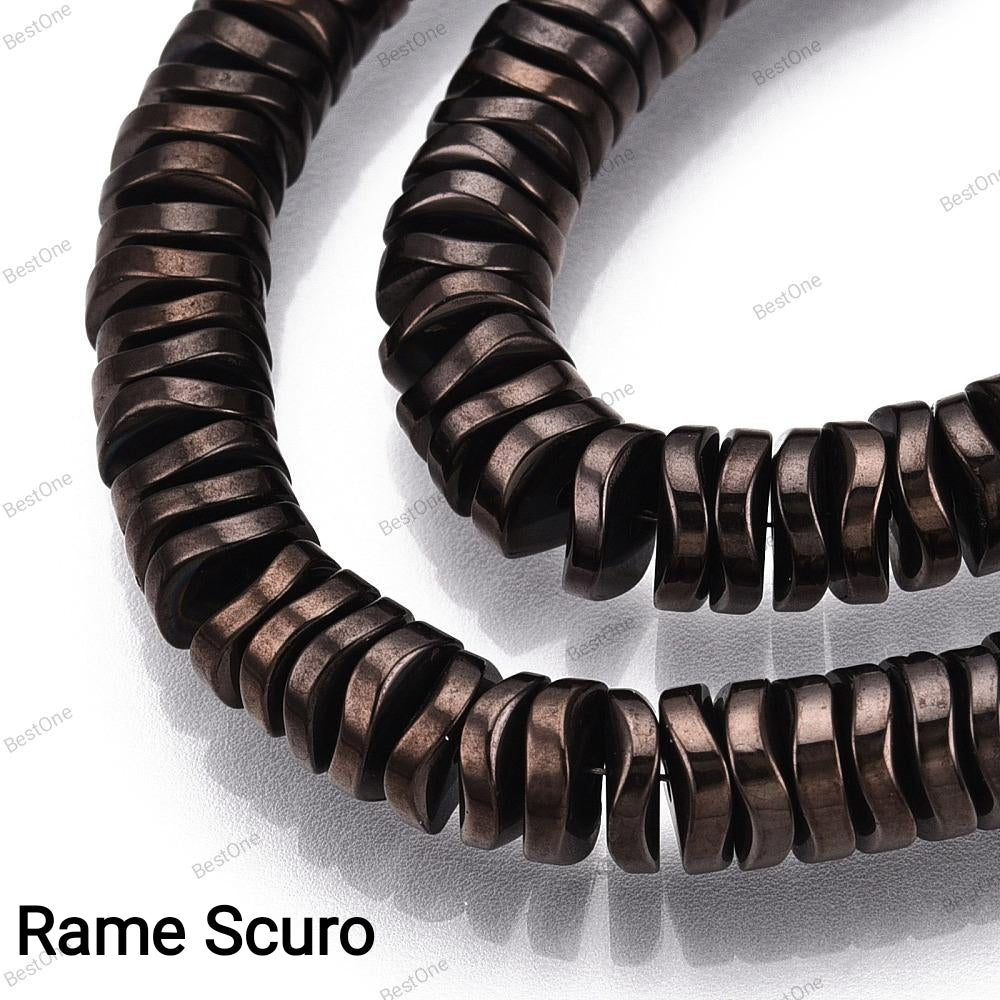 Hematite — Wavy Rondelles 6x2mm | Assorted Colors | Strand ~41 cm