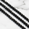 Black Onyx — Faceted Beads 4mm | Strand ~38 cm