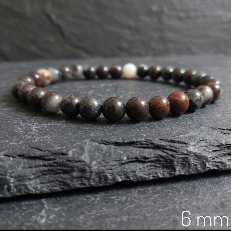 Bracciale di Diaspro Brecciato — Sfere 6/8mm | 18-22 cm