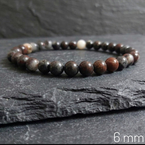 Bracciale di Diaspro Brecciato — Sfere 6/8mm | 18-22 cm