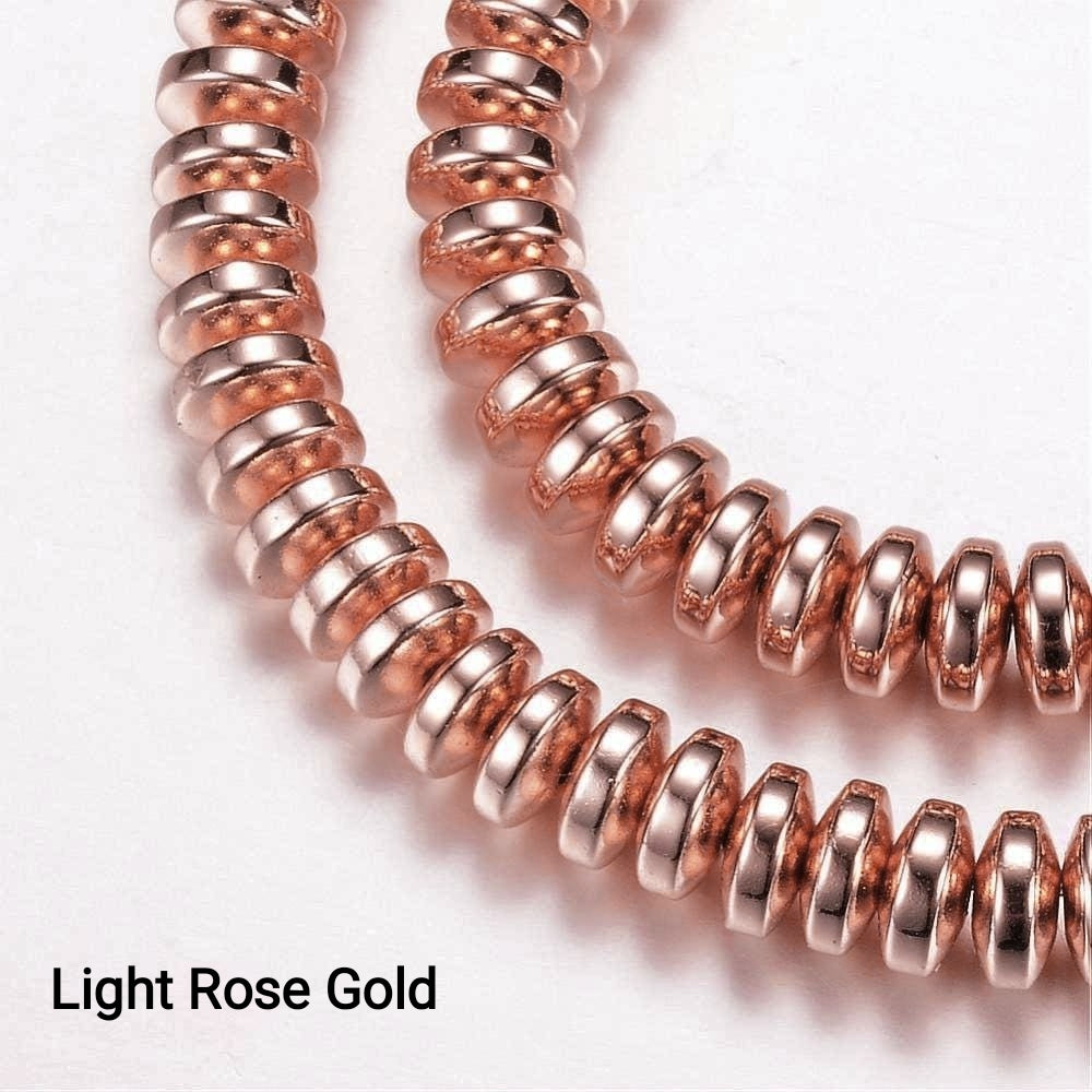 Ematite — Rondelle 4x2mm | Dark Gold, Light Gold, Rose Gold, Light Rose Gold, Golden, Platinum, Silver | Filo ~40 cm