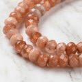 Malaysian Natural Jade — Faceted Rondelles 4x2mm | Light Coral | Strand ~36 cm