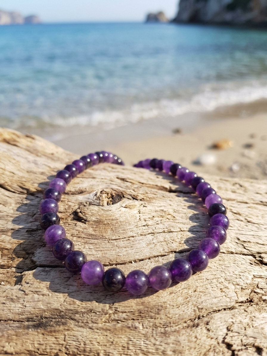 Natural Amethyst Necklace — 10mm Spheres | 75 cm