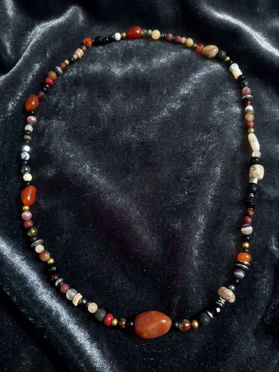 Multi Natural Stones Necklace — Mixed Stones | 75 cm