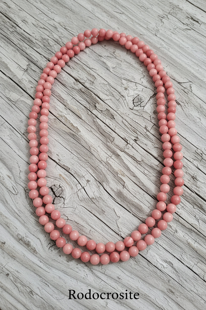 Long Necklace in 100% Natural Jade — 8mm Beads | Various Colors