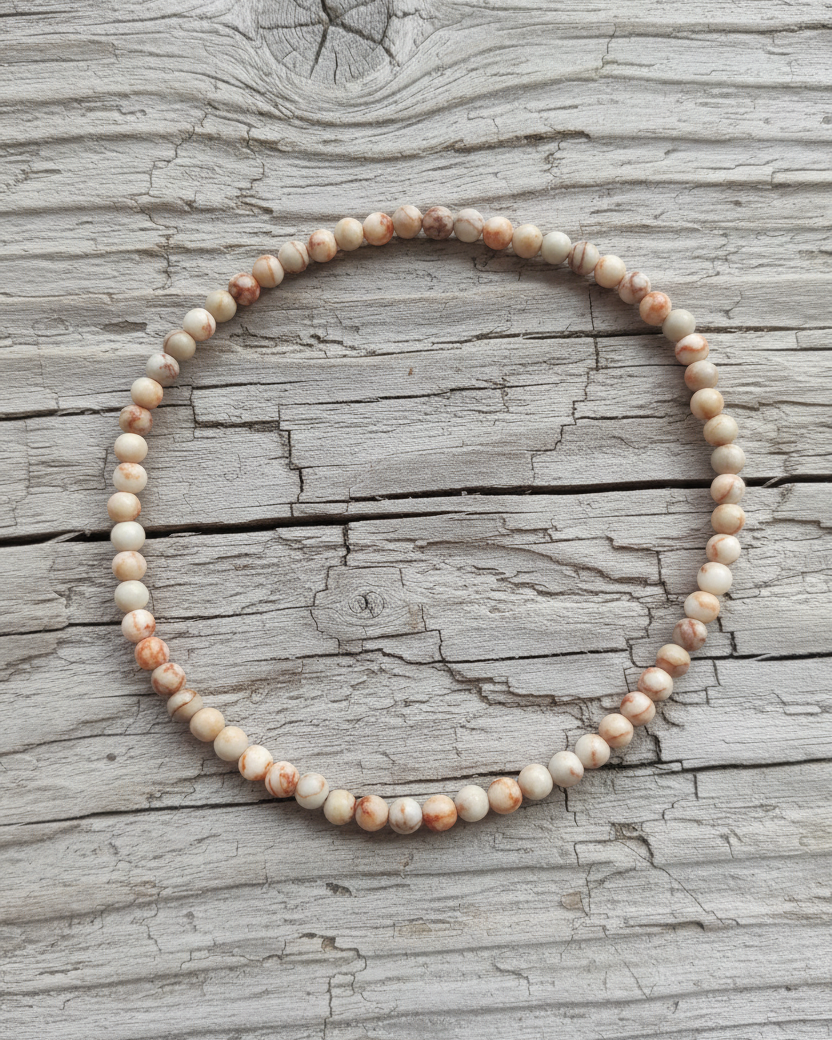 Collana di Diaspro Netstone Rosso — Perline Tonde 6mm | 45 cm