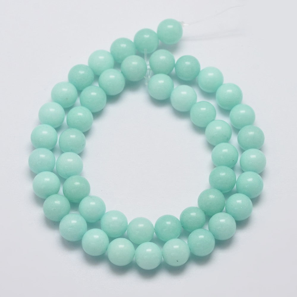 Natural Amazonite Jade — Round Beads 6/8/10mm | Strand ~38 cm
