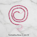 Natural Pink Tourmaline — Faceted Beads 2/3/4mm | Strand ~38 cm
