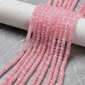 Malaysian Natural Jade — Faceted Rondelles 4x2mm | Pearlescent Pink | Strand ~36 cm