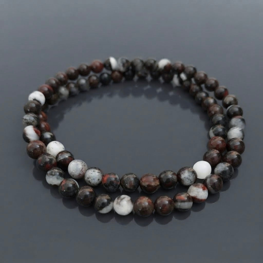 Collana di Diaspro Brecciato — Sfere 6mm | 45 o 50 cm