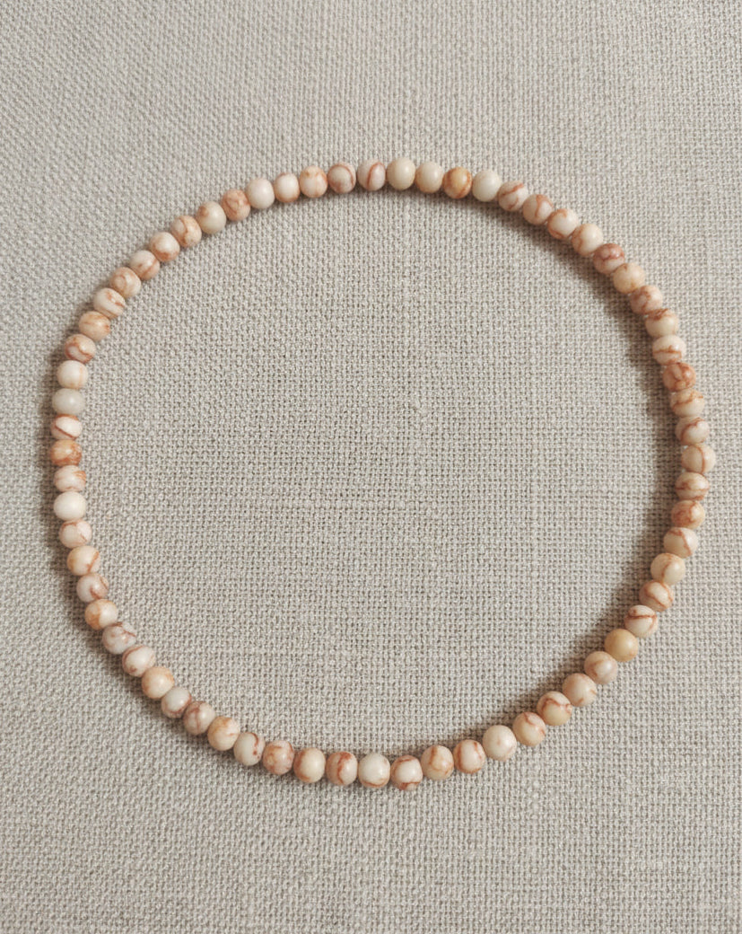 Collana di Diaspro Netstone Rosso — Perline Tonde 6mm | 45 cm