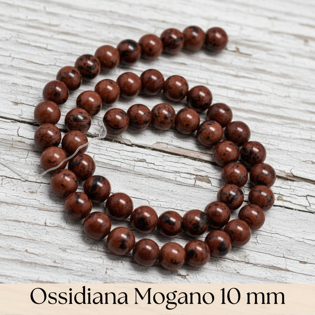 Natural Mahogany Obsidian — Round Beads 4/6/8/10mm | Strand ~38 cm
