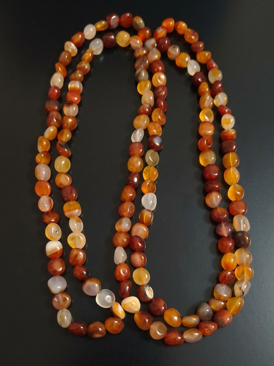 Collana di Agata Rossa del Brasile — Nuggets 10x12mm | 160 cm