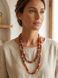 Brazilian Red Agate Necklace — Nuggets 10x12mm | 120 cm