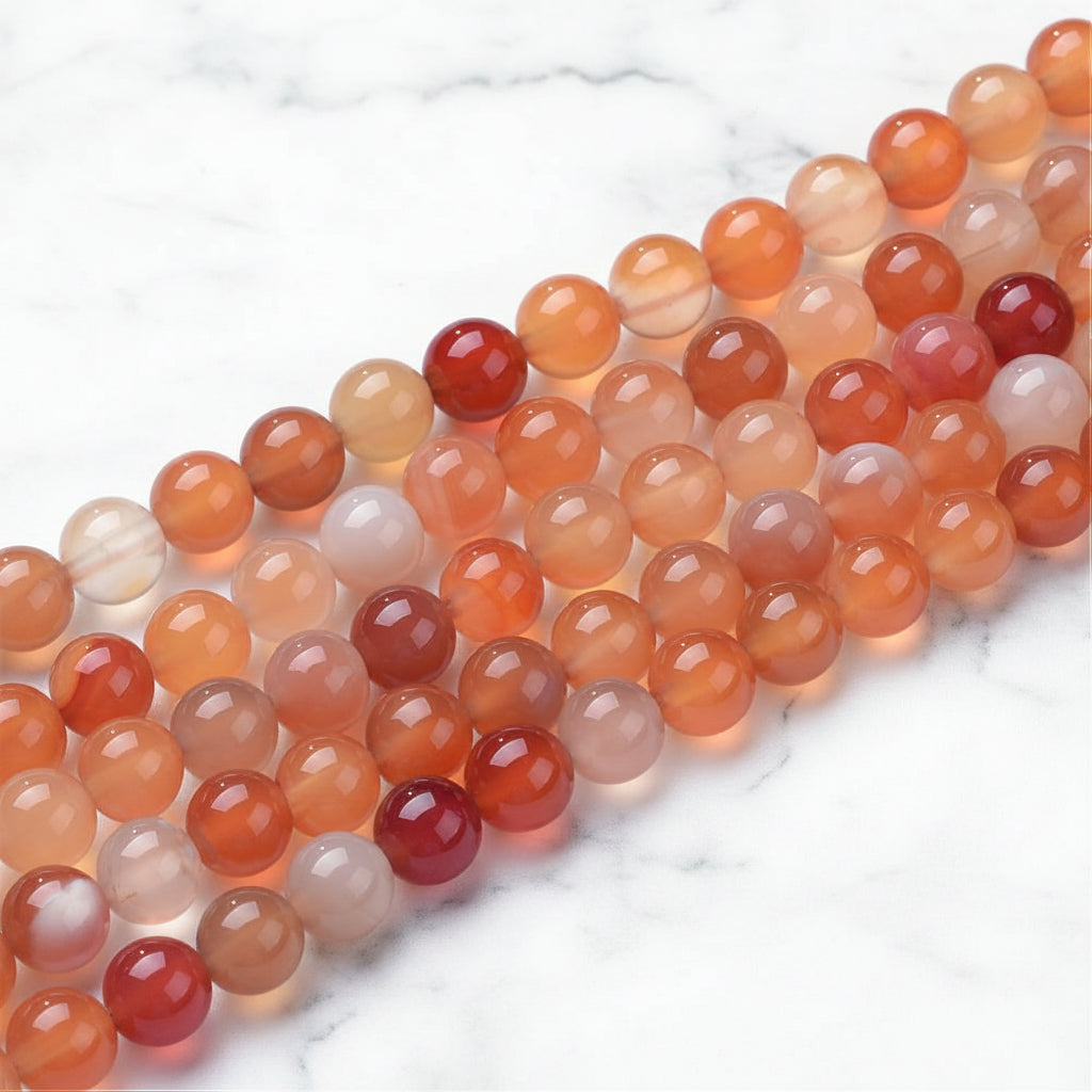 Natural Carnelian — Round Beads 4/6mm | Strand ~38 cm