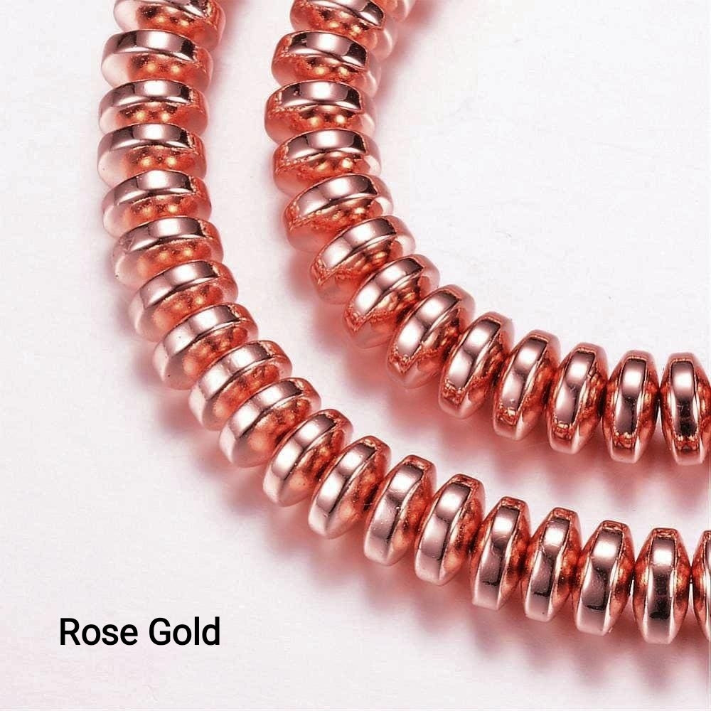 Ematite — Rondelle 4x2mm | Dark Gold, Light Gold, Rose Gold, Light Rose Gold, Golden, Platinum, Silver | Filo ~40 cm