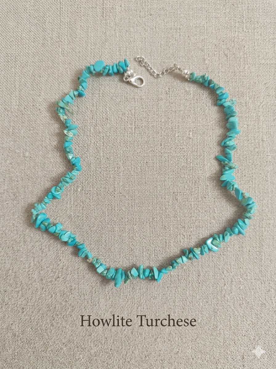Natural Stone Chip Necklace — Apatite, Fluorite, Obsidian and more | 40 cm