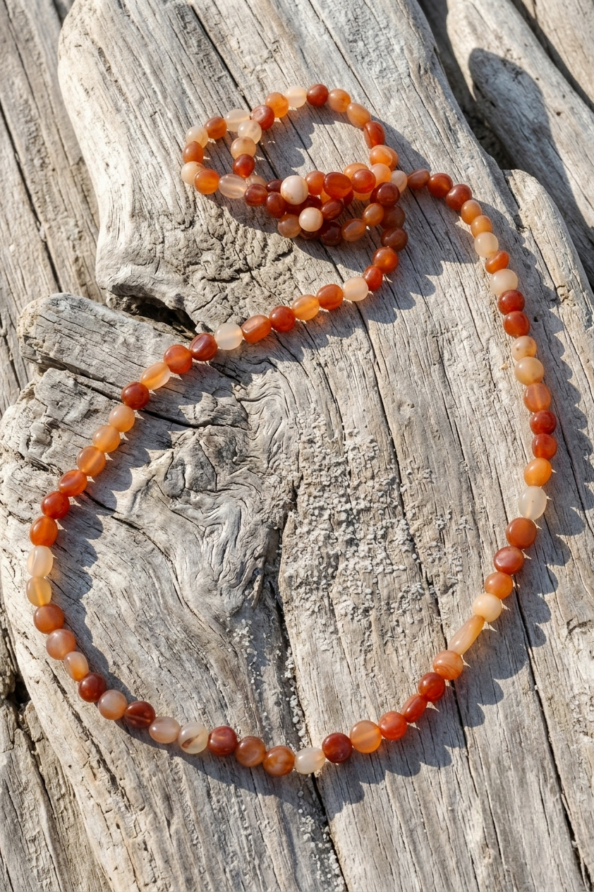 Collana di Agata Rossa del Brasile — Nuggets 10x12mm | 120 cm