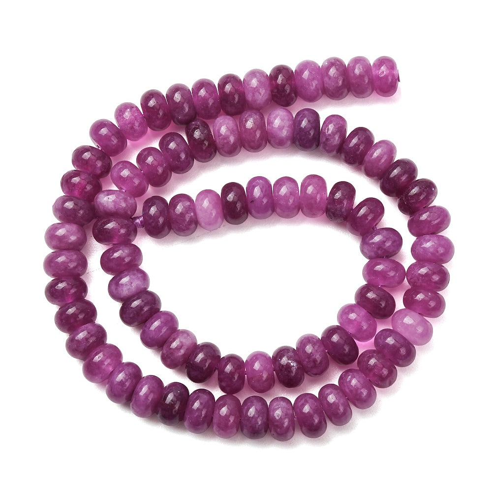 Jade Blanc Naturel — Rondelles 8x5mm | Vieux Rose | Fil ~39 cm