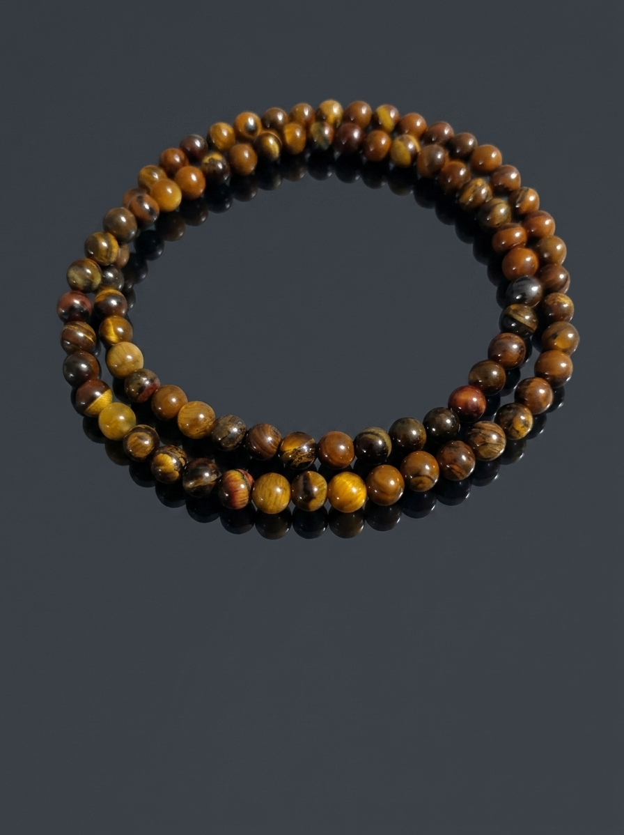 Collana Occhio di Tigre — Perline Tonde 6mm | 45 o 50 cm