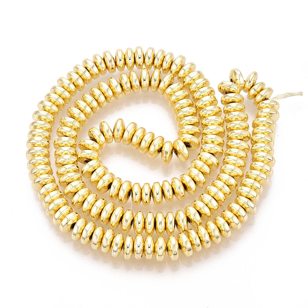 Ematite — Rondelle 6x2,5 mm | Golden, Rose Gold | Filo ~40 cm