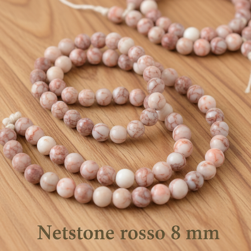 Natural Red Netstone Jasper — Round Beads 4/6/8/10mm | Strand ~38 cm