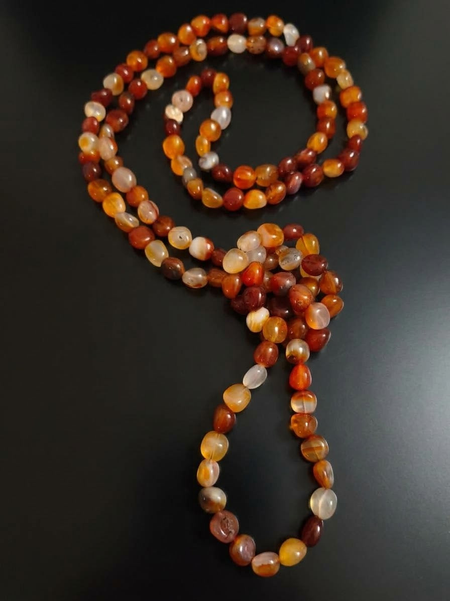 Collana di Agata Rossa del Brasile — Nuggets 10x12mm | 160 cm