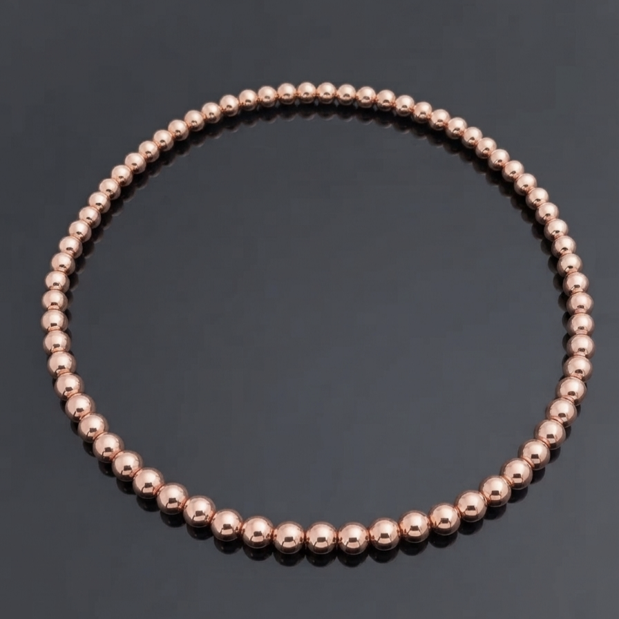 Hematite Necklace — 6mm Round Beads | Gold, Light Gold and Rose Gold | 40 or 45 cm