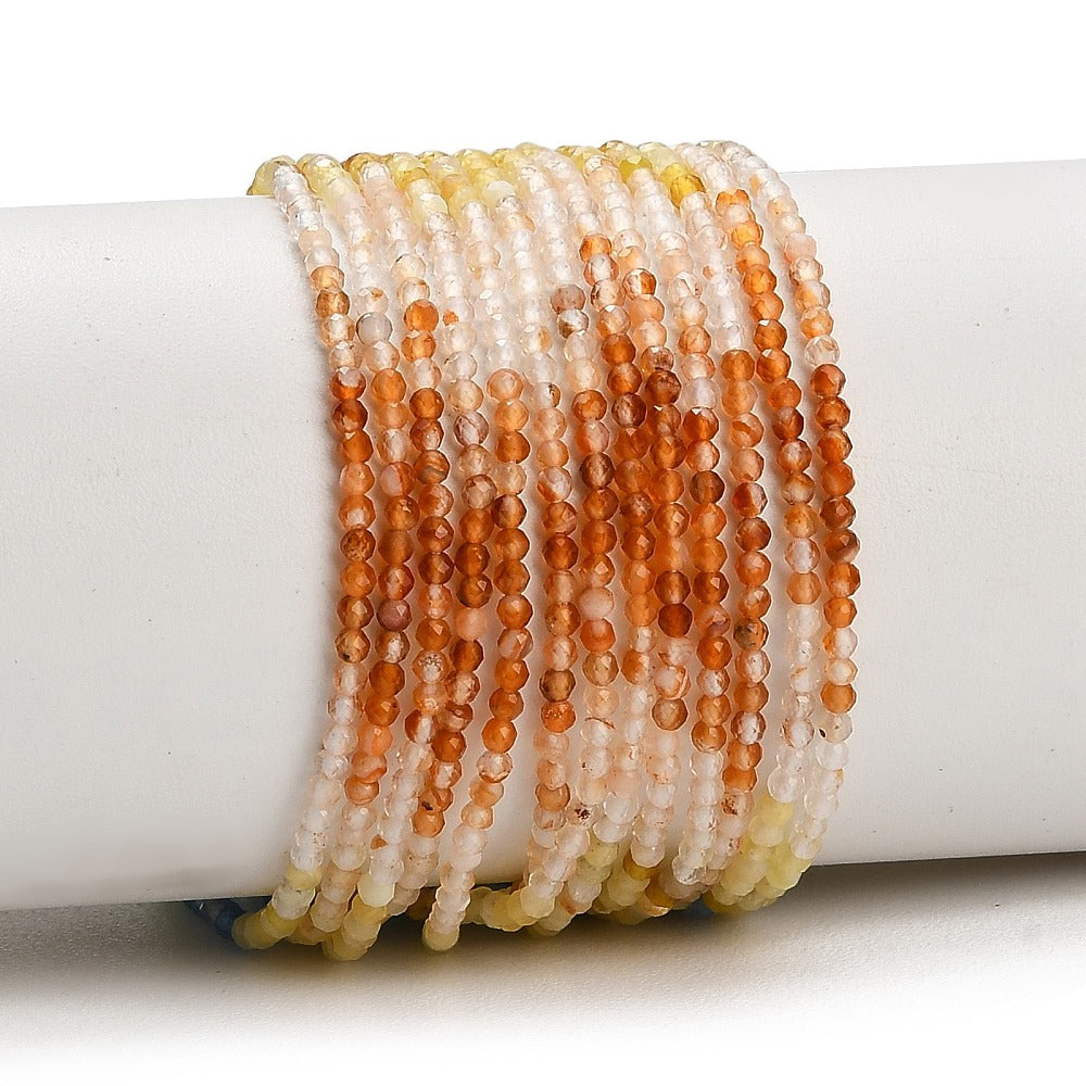 Agata Multicolori — Colori sfumati — Perline Sfaccettate 2mm | Filo ~39 cm
