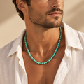 Collana di Magnesite Turchese — Perline Tonde 8mm | 45 o 50 cm.