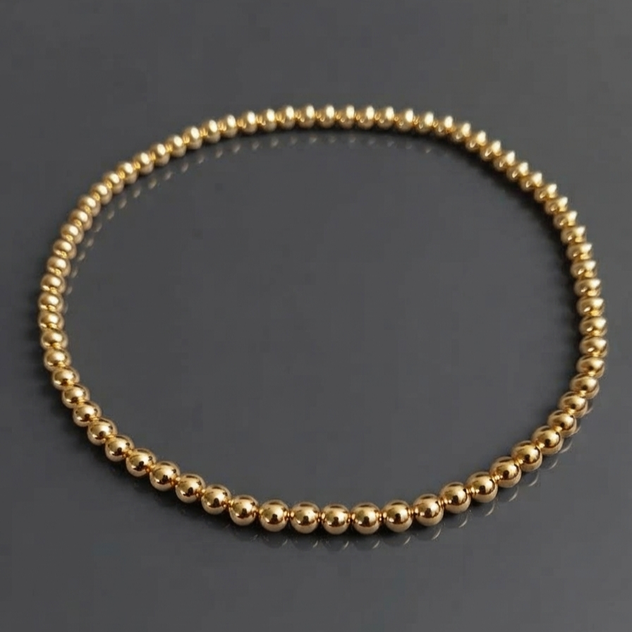 Collana di Ematite — Perline Tonde 6mm | Gold, Light Gold e Rose Gold | 40 o 45 cm