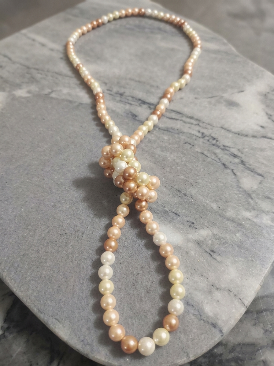 Natural Mother-of-Pearl Bead Necklace — 8mm | 120 cm