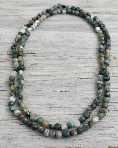 Indian Agate Necklace — Nuggets ~ 6x10mm | 120 cm