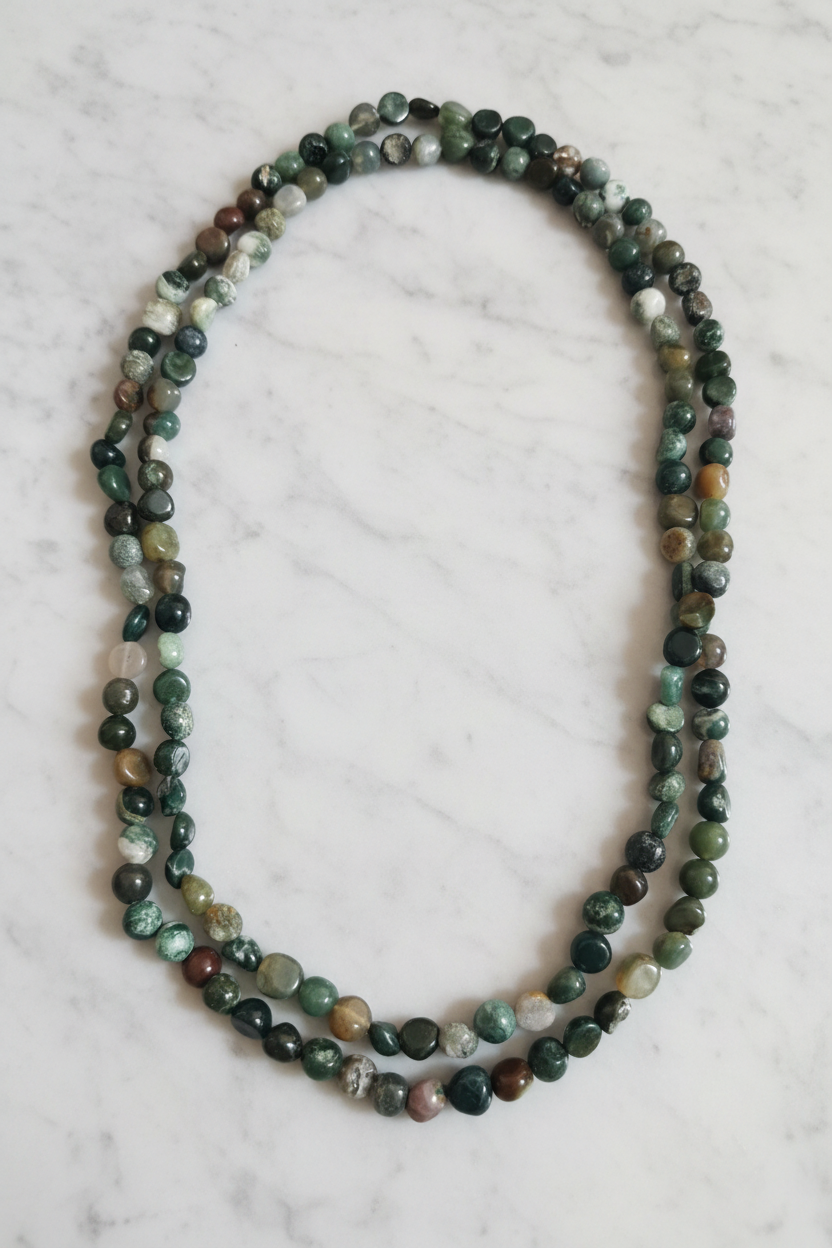 Collana di Agata Indiana — Nuggets ~ 6x10mm | 120 cm