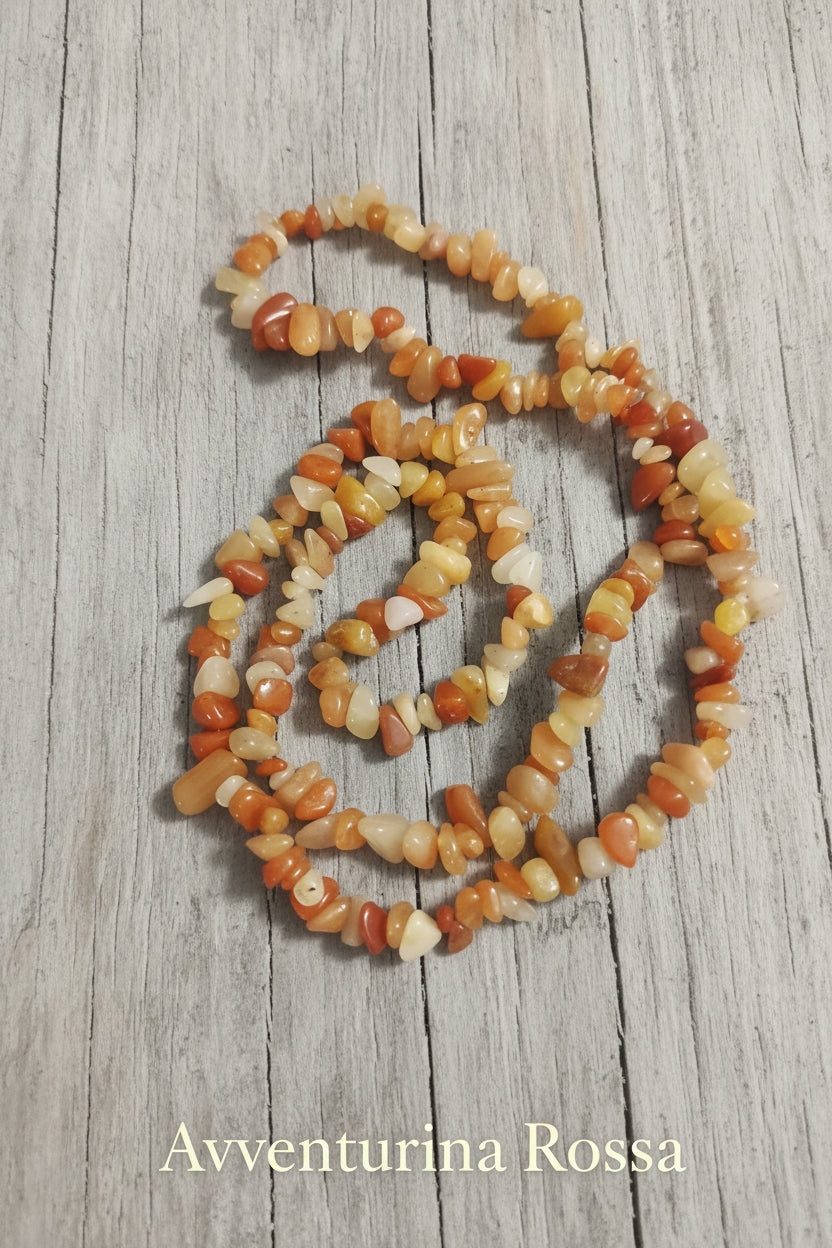 Collana Chips di Pietre Naturali — Ametista, Amazzonite, Fluorite, Lapislazzuli e molte altre | 80 cm