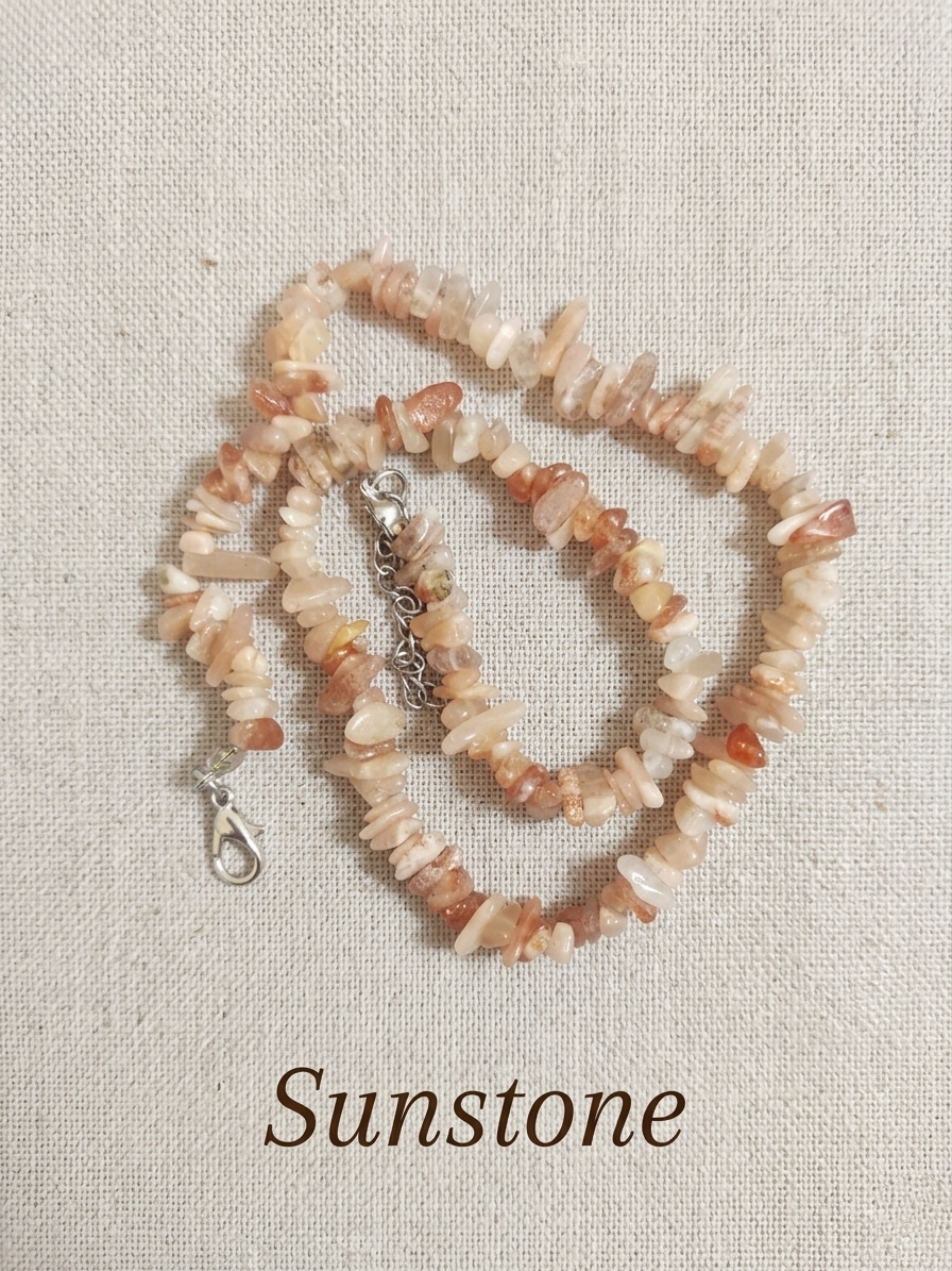 Natural Stone Chip Necklace — Apatite, Fluorite, Obsidian and more | 40 cm
