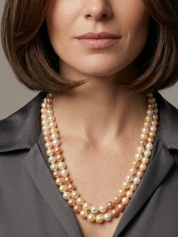 Natural Mother-of-Pearl Bead Necklace — 8mm | 120 cm