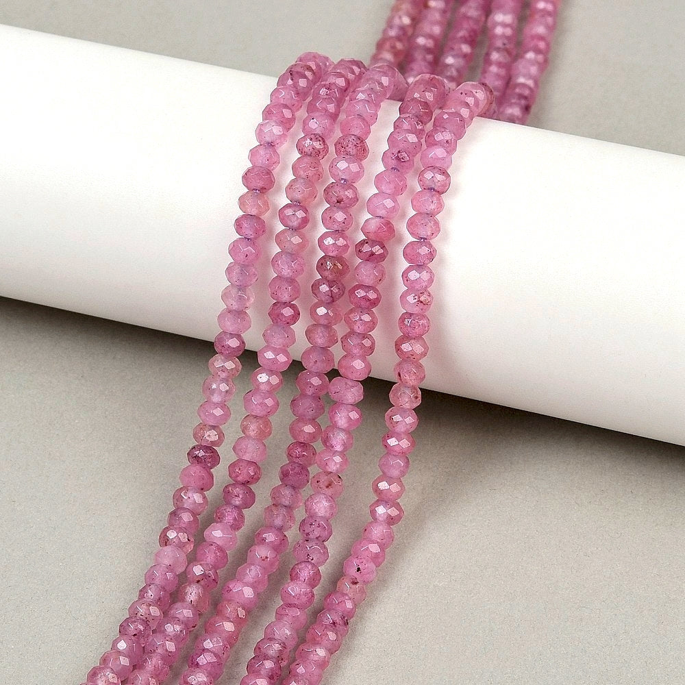 Malaysian Natural Jade — Faceted Rondelles 4x2mm | Light Purple | Strand ~36 cm