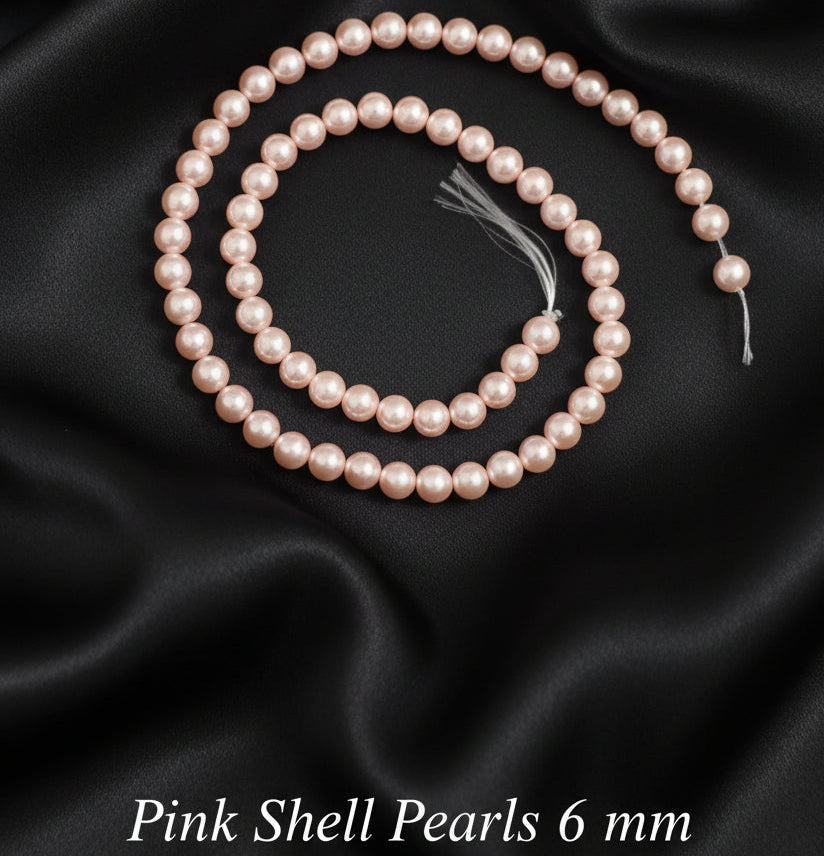 Natural Mother of Pearl Pink Beads 6-8-10 mm