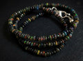 Collana Choker di Opali Welo Scuri — Rondelle Cabochon 3mm | 40 cm