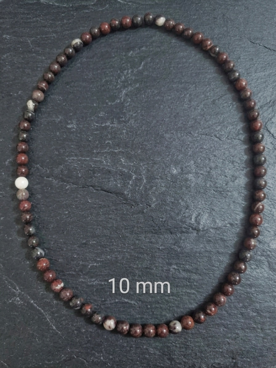 Brecciated Jasper Mala Necklace — 6/8/10mm Beads | 75 cm