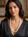 Natural Magnesite Necklace — 10mm Beads | 75 cm